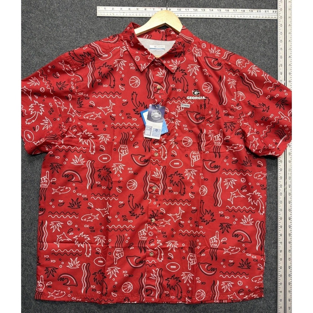Columbia PFG Super Slack Tide 'Georgia Bulldogs' Fishing Shirt Men's XXL NWT $65